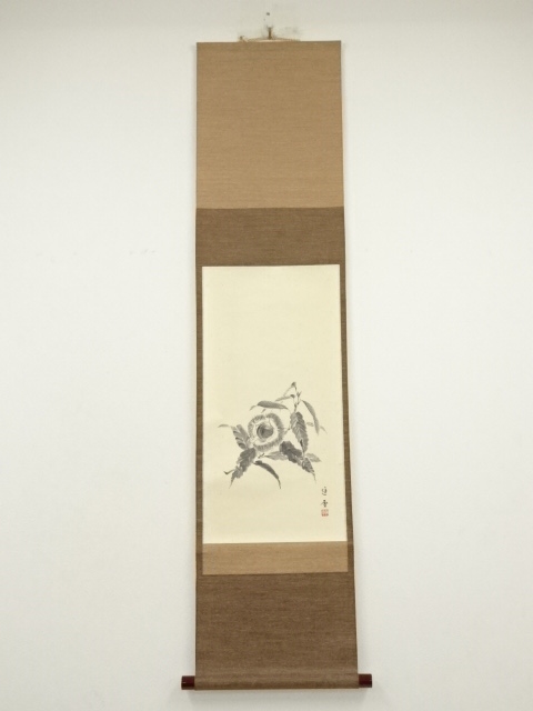 JAPANESE WALL HANGING SCROLL / HAND PAINTED / CHESTNUT / ARTIST WORK